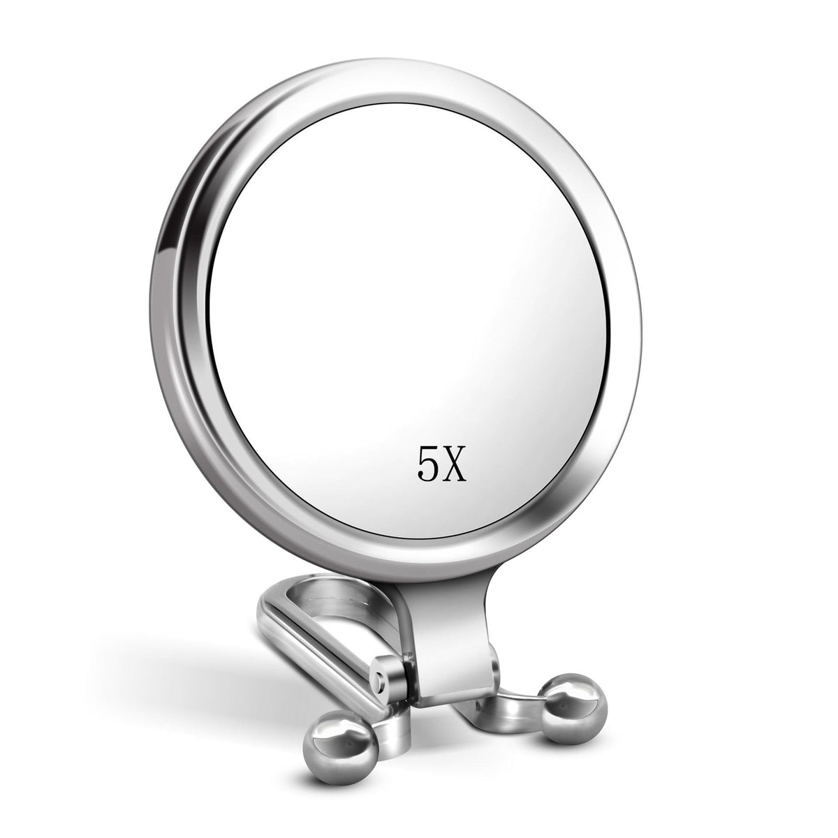 5X Magnifying Handheld Travel Mirror with Handle – Double-Sided, Adjustable Rotation