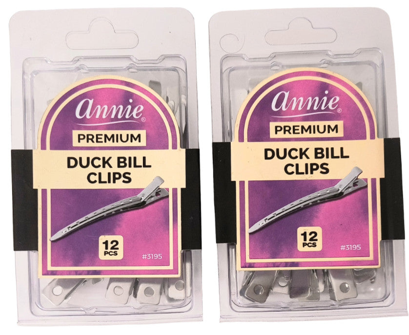 Annie Premium Duck Bill Clips Metal Hair Silver 12 Count 2 Packs