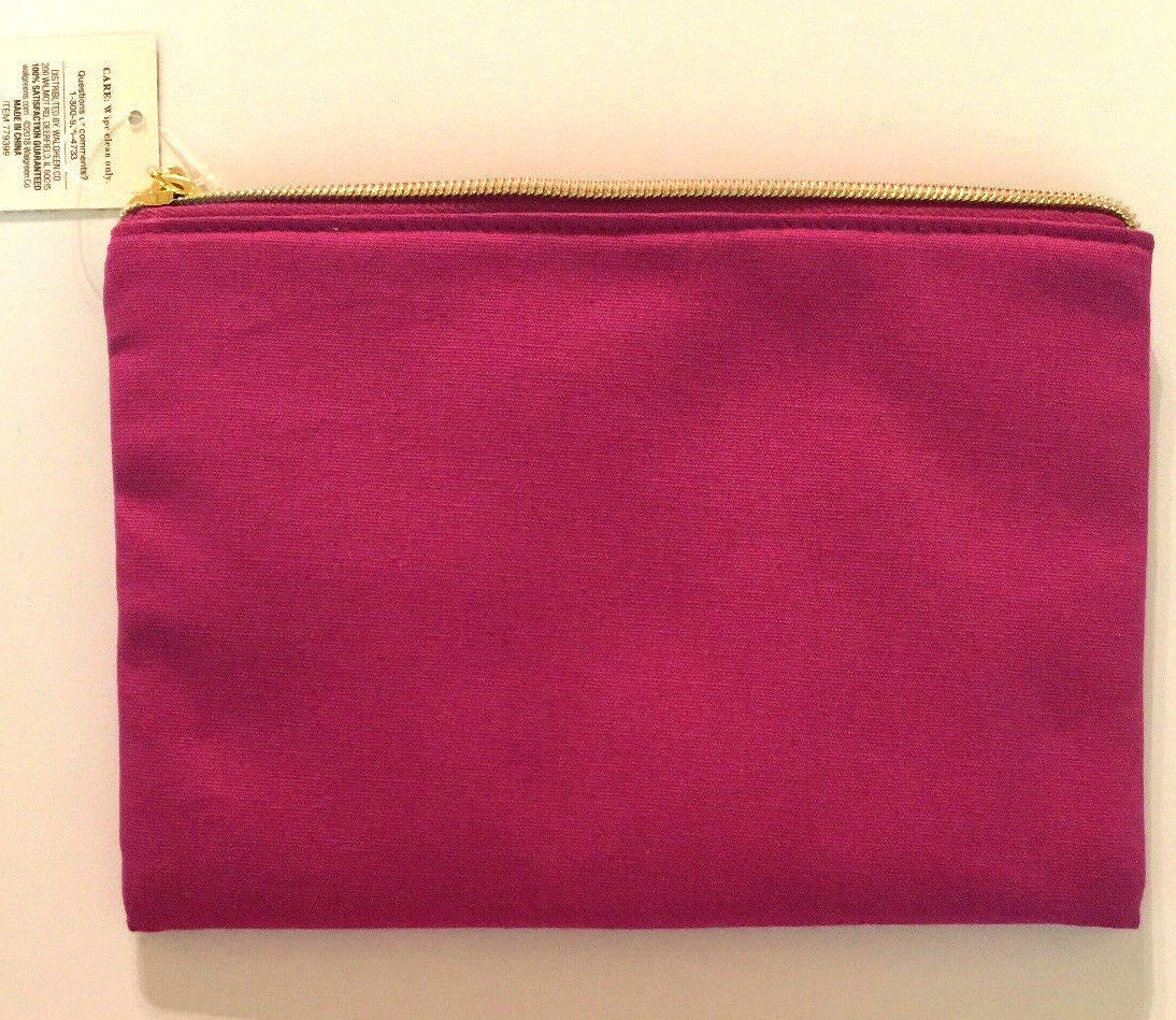 Multi Color Heart Makeup Bag Cosmetic Travel Pouch with Gold Hardware