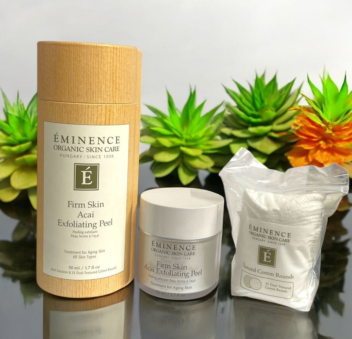 Firm Skin Acai Exfoliating Peel with Cotton Pads - 1.7 Oz for All Skin Types