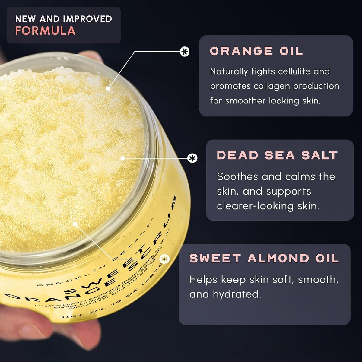 10 oz Sweet Orange Body Scrub for Soft Skin - Fights Fine Lines &