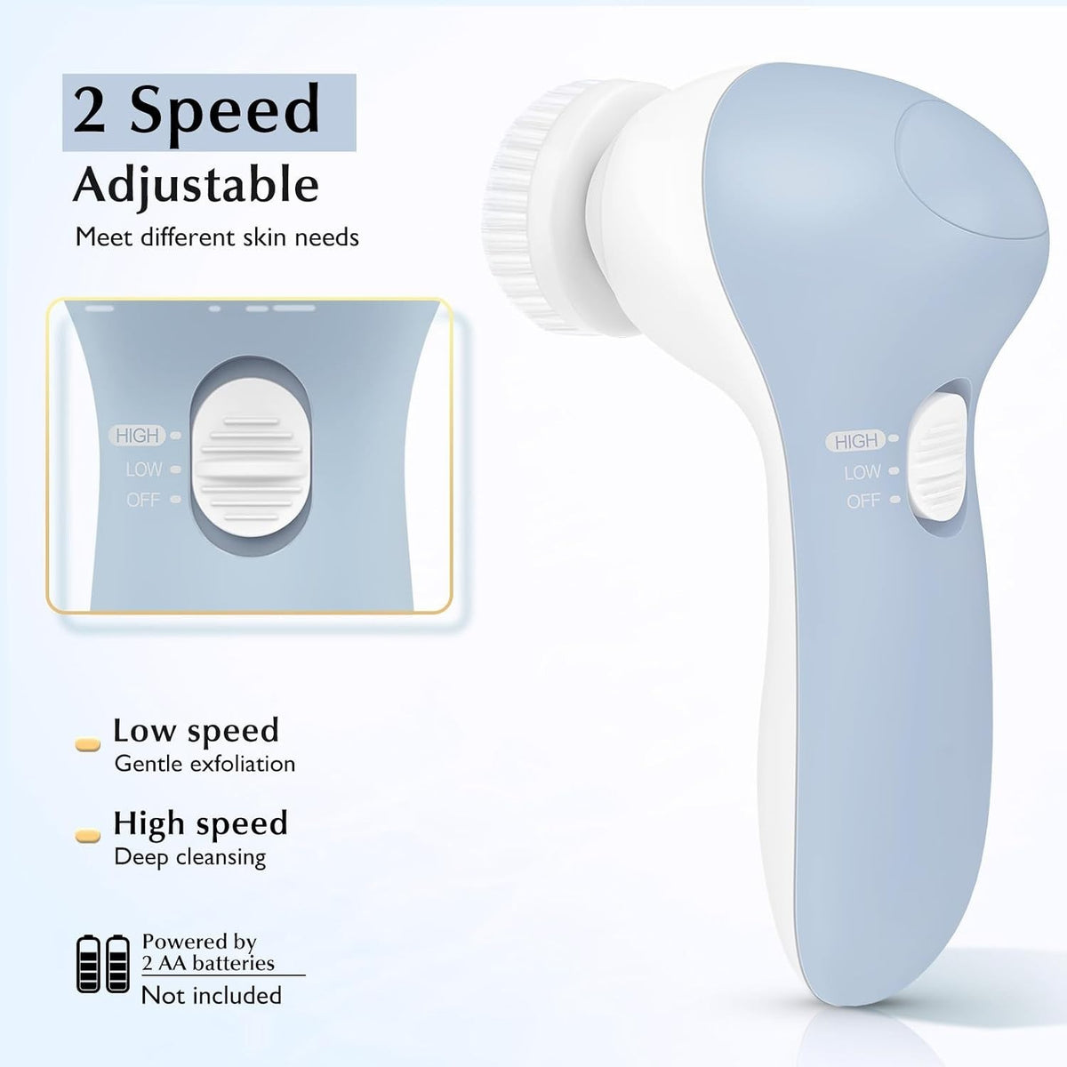 Waterproof Electric Facial Cleansing Brush with Dual Heads – Spa-Quality Skin Care
