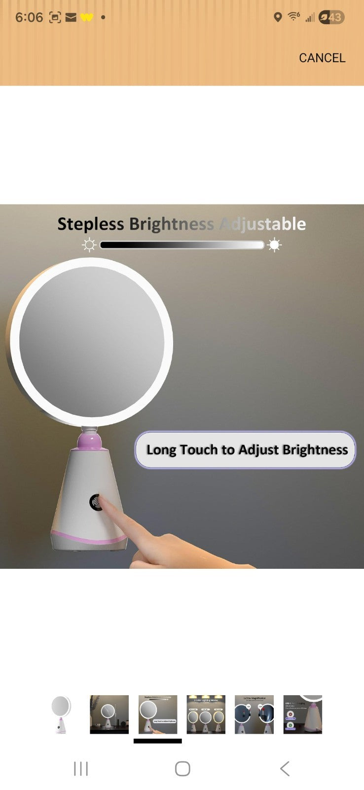 Desktop Makeup Mirror with 1X & 15X LED Magnification
