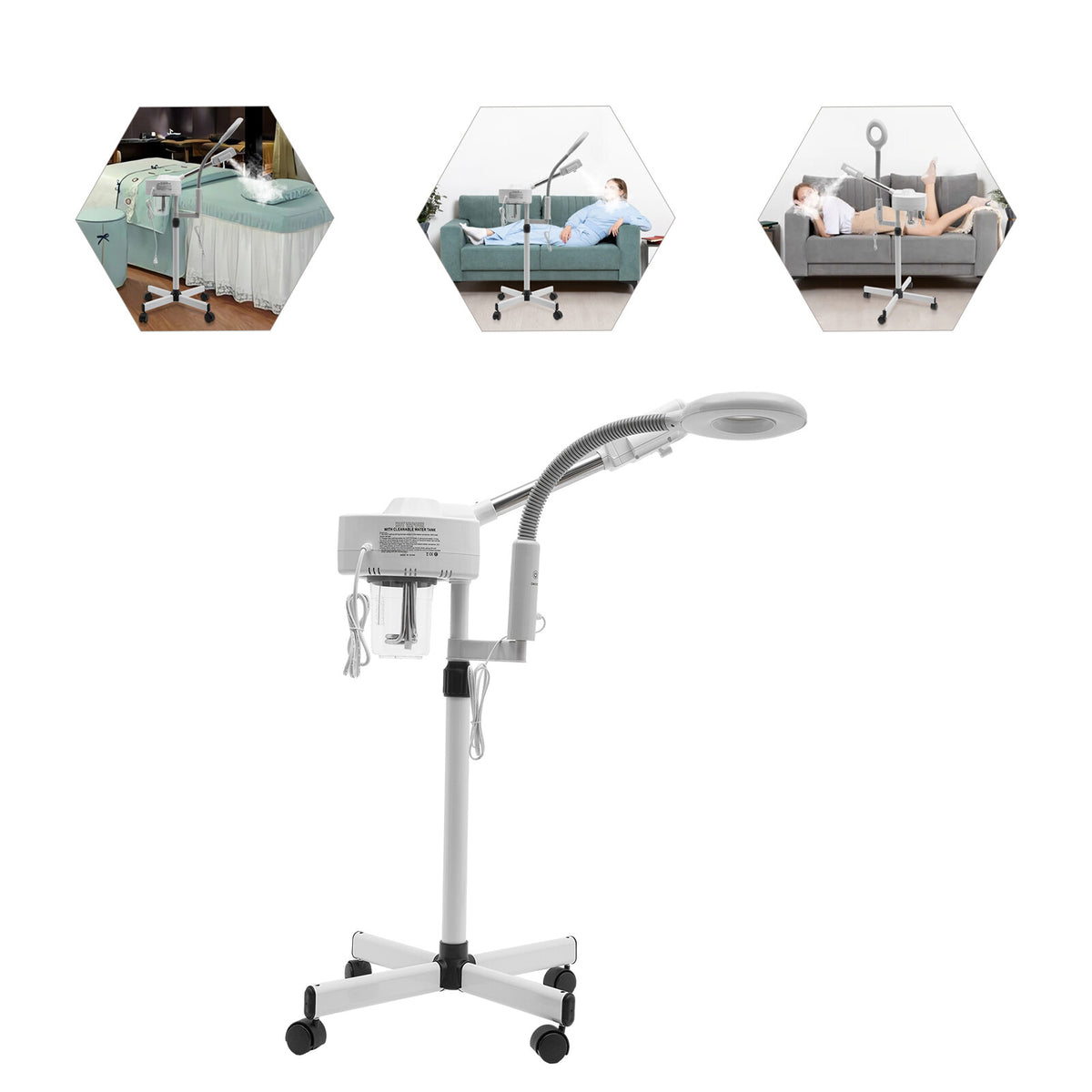 2-in-1 Facial Steamer with 5x Magnifying Lamp & Ozone