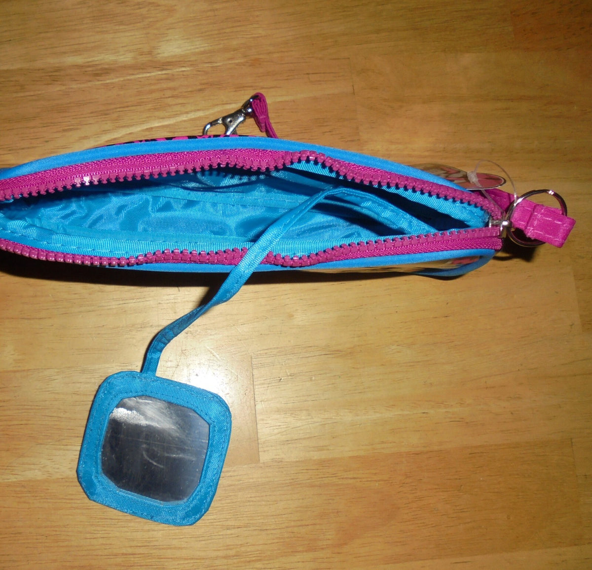 Zippered Cosmetic & Toiletry Bag with Mirror - Travel Makeup Pouch