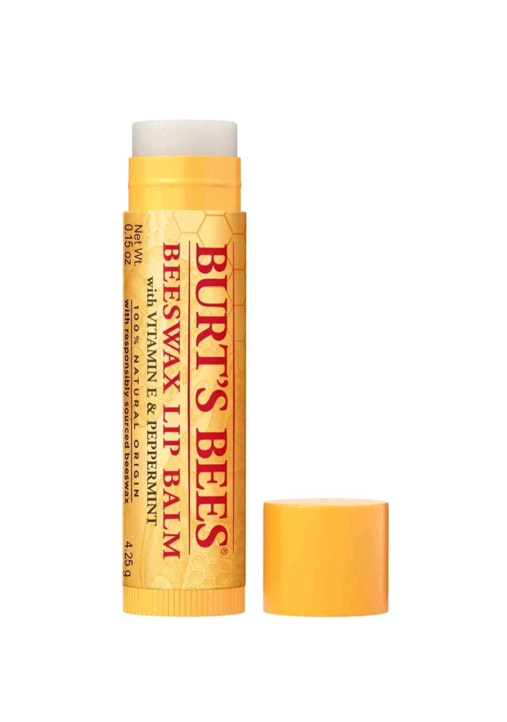 6 Pack Beeswax Lip Balms with Vitamin E & Peppermint - Natural Moisturizer
