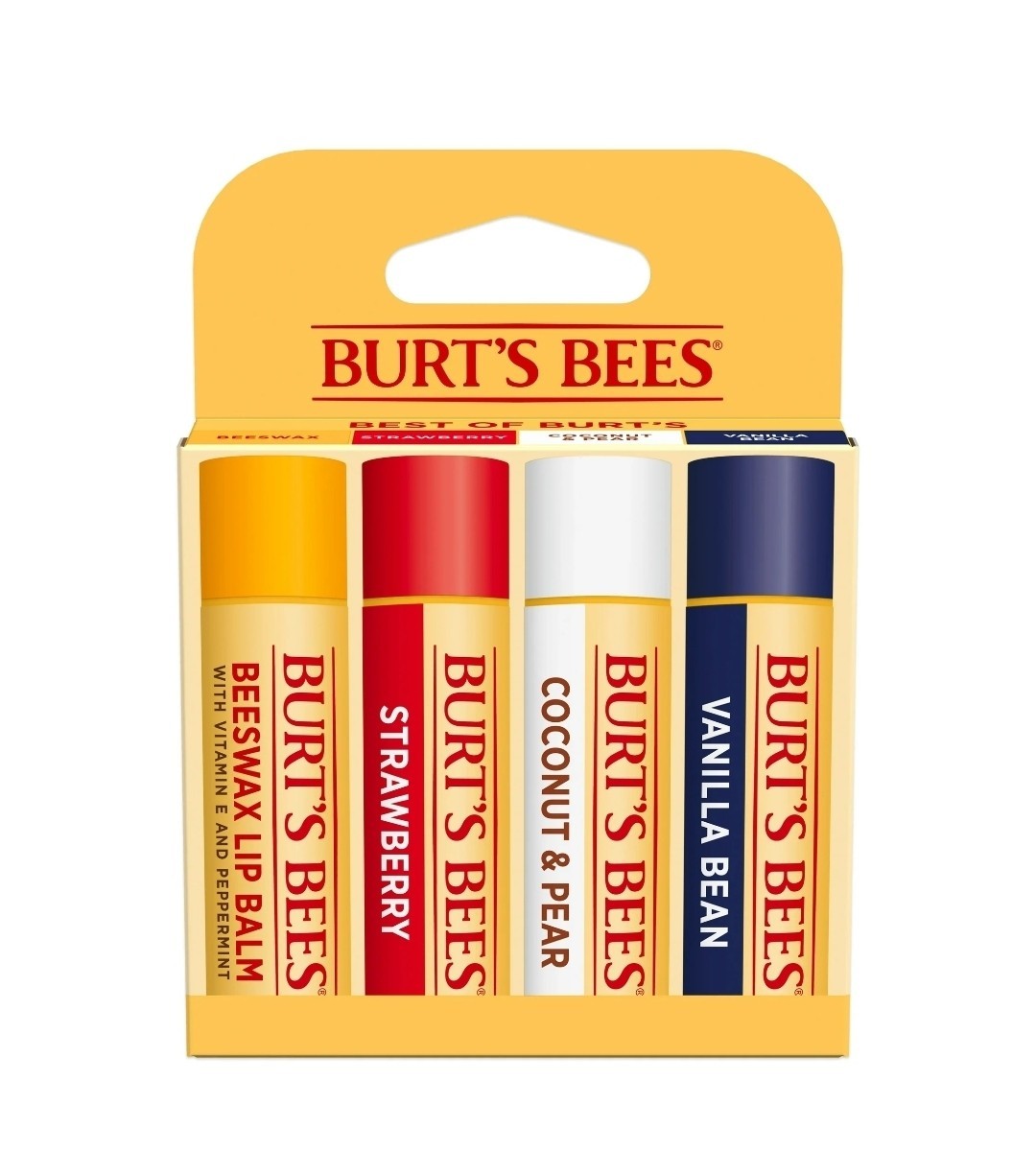 Moisturizing Lip Balm Set with Beeswax & Flavors - 4 Pack