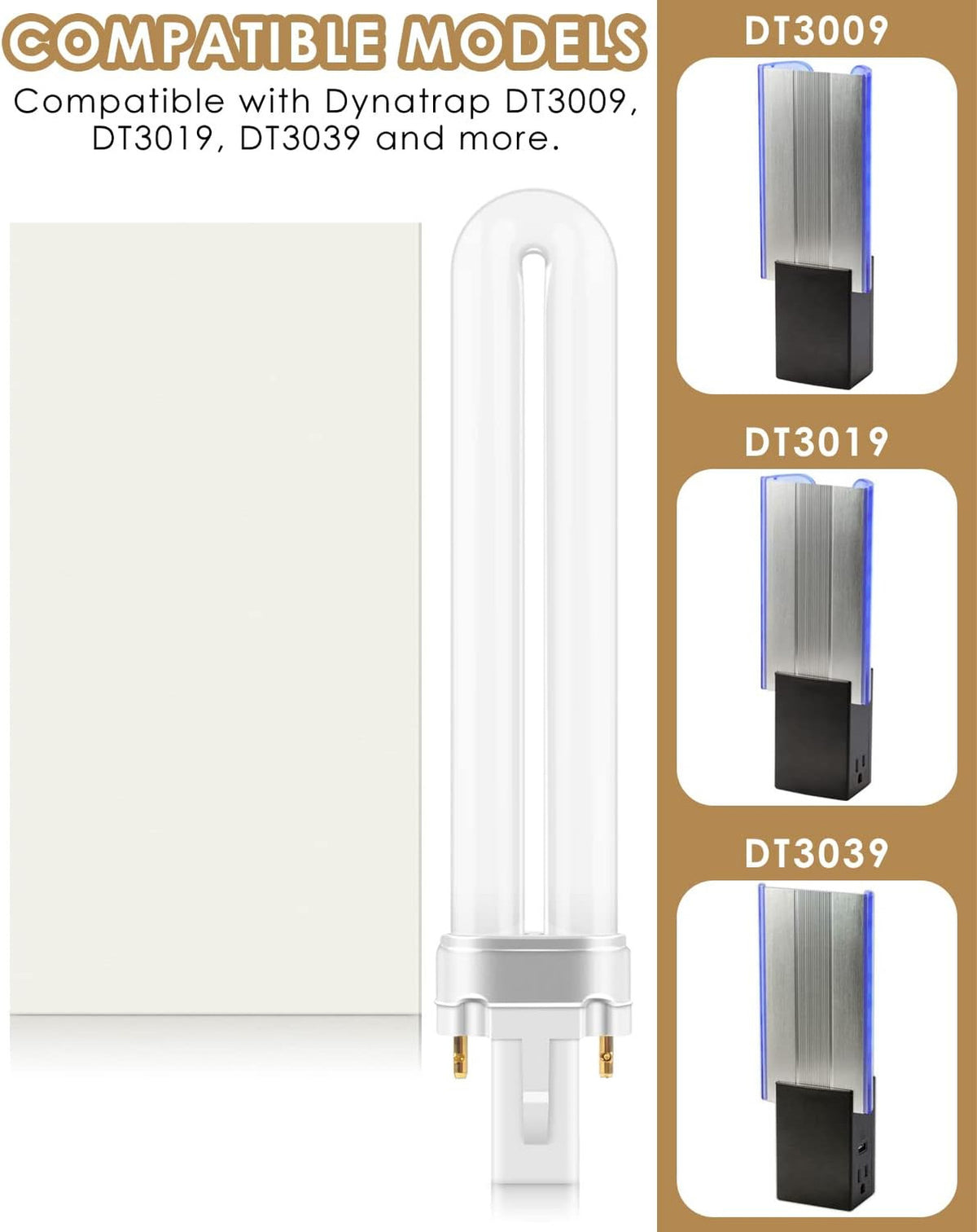 Indoor Bug Trap Replacement Kit with 4 9W Bulbs and 12 Sticky Glue Boards