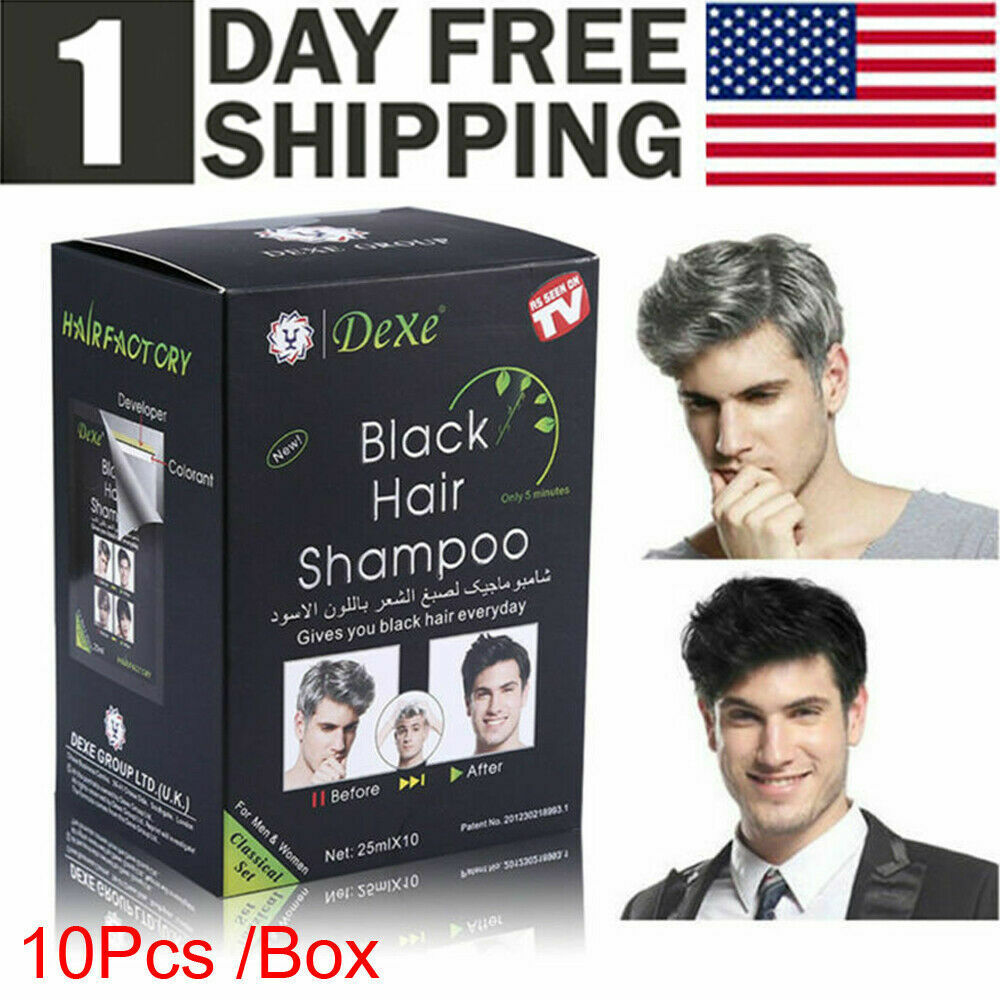 Black Hair Shampoo - 10 Sachets, Herbal Color & Repair