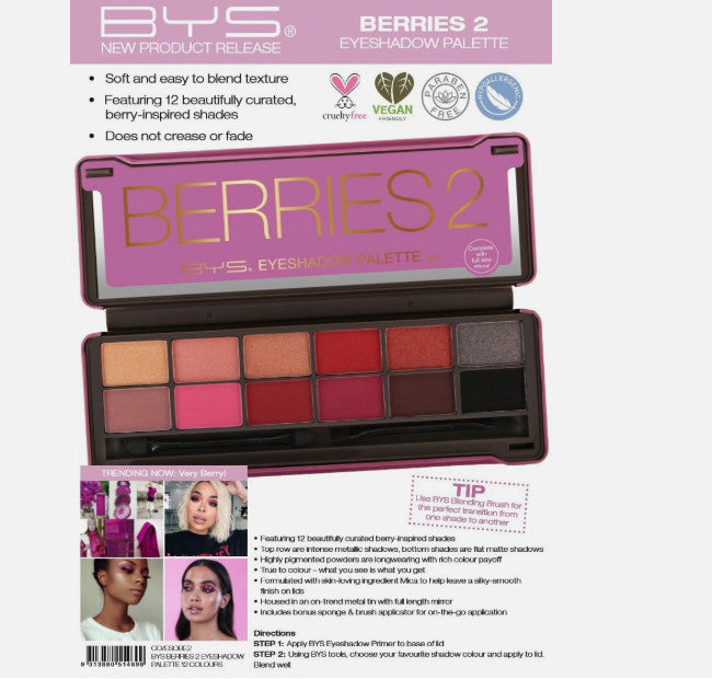Eyeshadow Palette with Mirror - Berries Color Collection