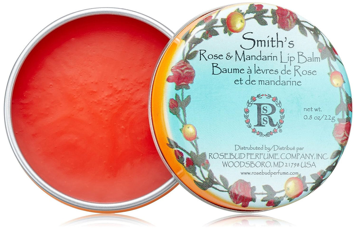 Lip Balm Set - Rose & Mandarin Fragrance, Natural Moisturizer, 2 Tins