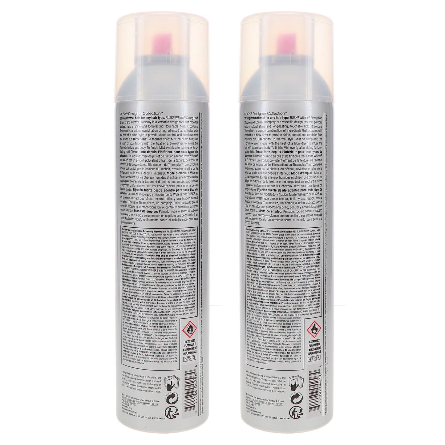 Rusk W8less Hairspray 10 oz - Anti-Frizz Strong Hold, Lightweight Finish, 2 Pack