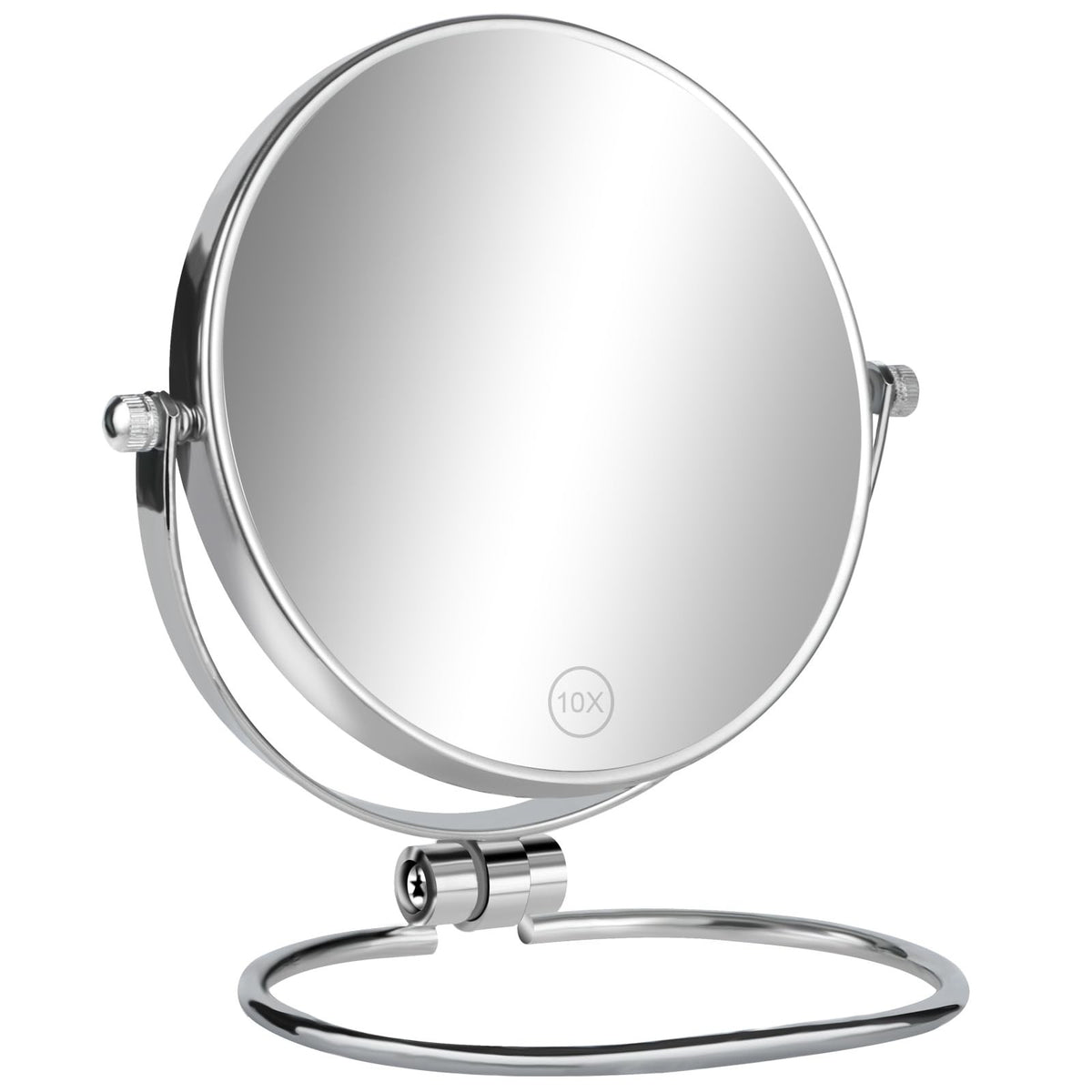 Travel Makeup Mirror 6-inch Double-Sided with 10X Magnification, Foldable & Portable