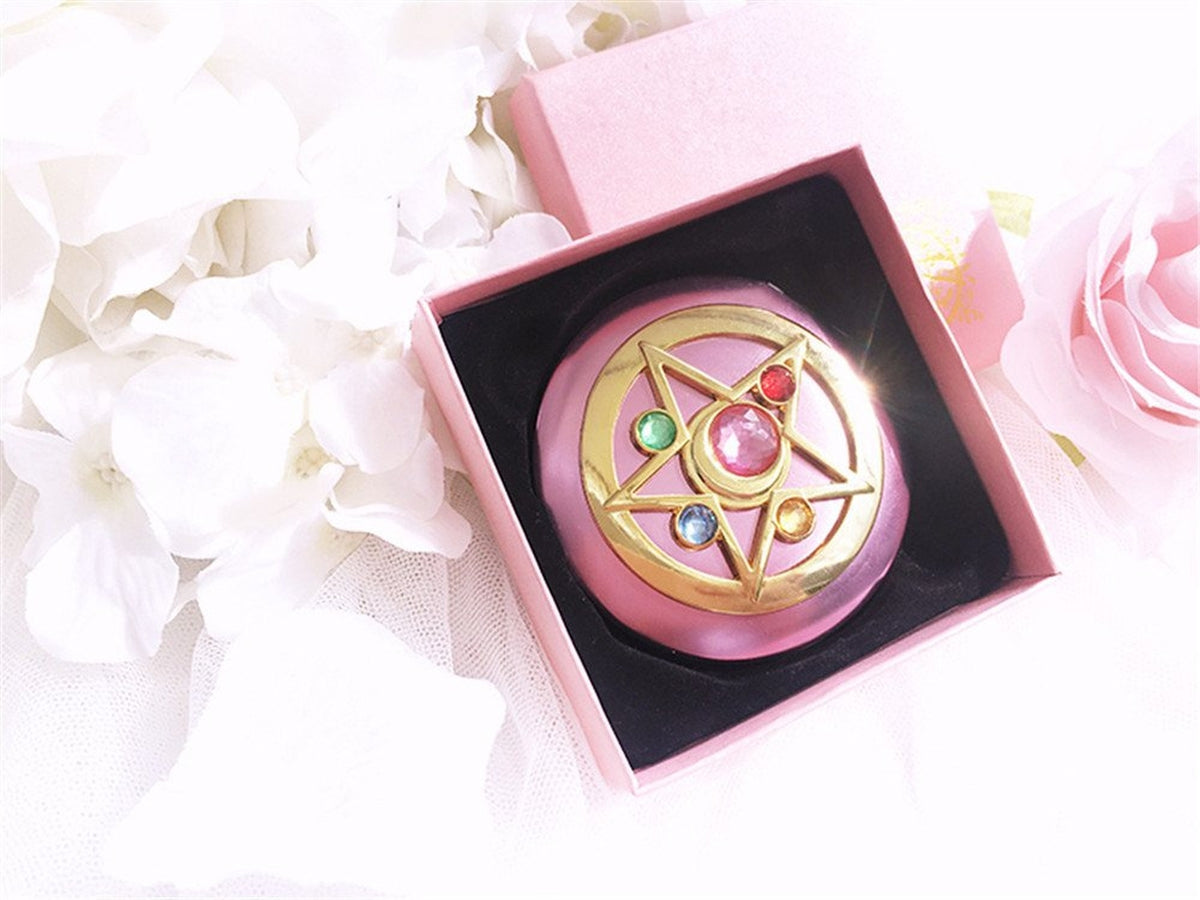 Wall-Mounted Star Mirror with Magnifier for Makeup - Crystal Star Design