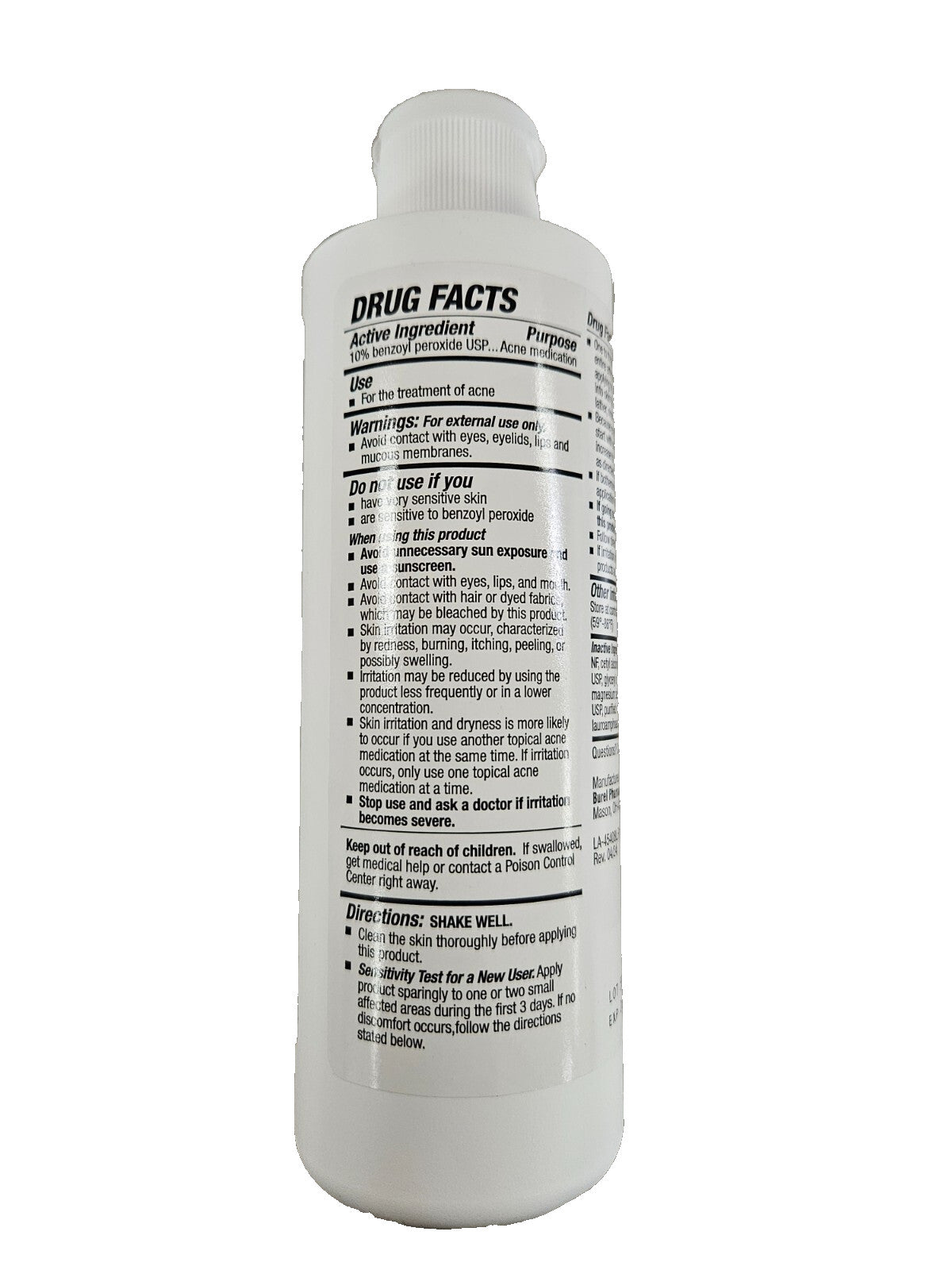 Benzoyl Peroxide 10% Acne Face Wash - 8oz XL Size for Acne Treatment