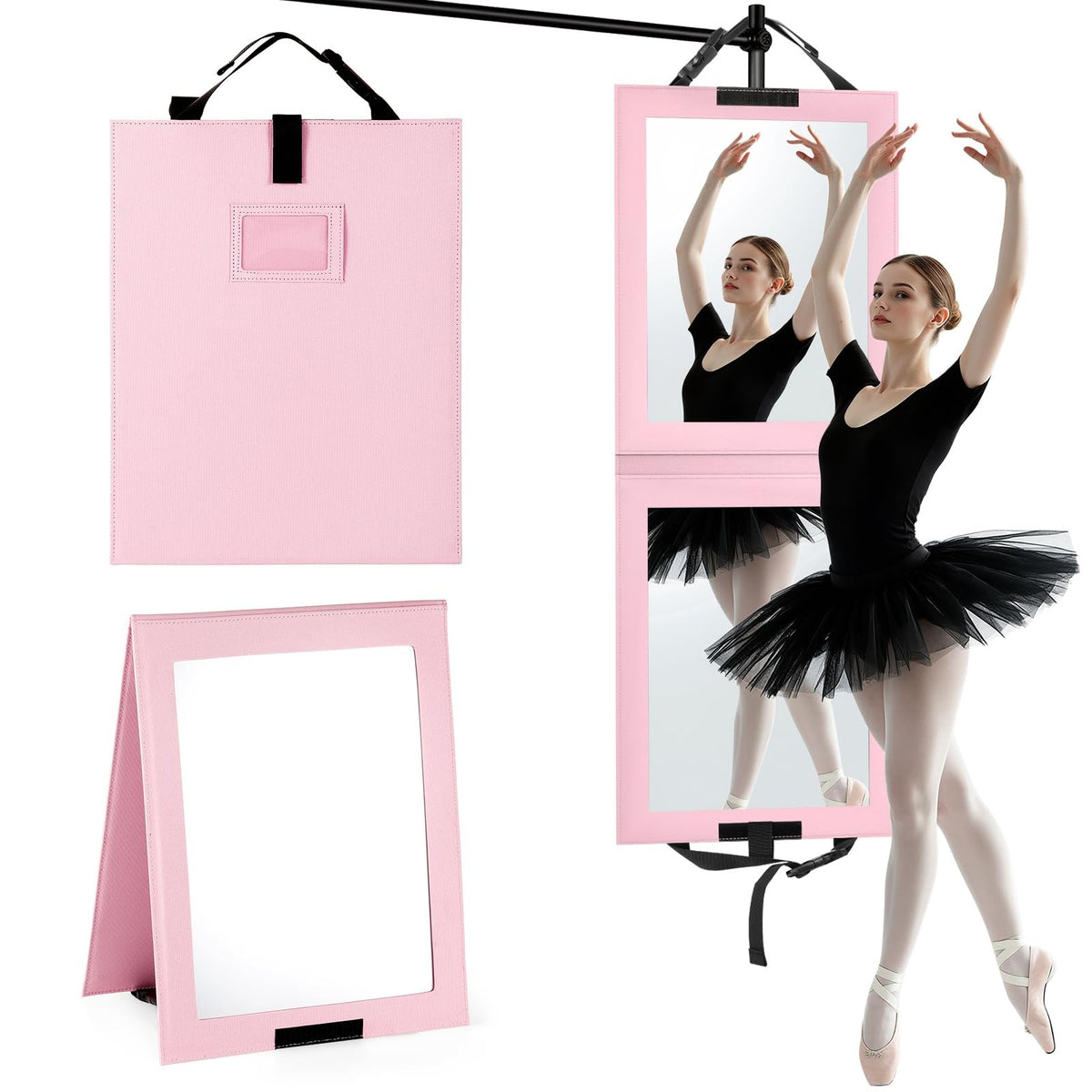 Foldable Full-Length Mirror for Travel - 33x13 Inch Acrylic Dancing Backstage