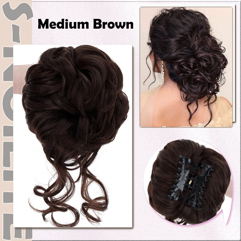 X-Large Thick Curly Claw Chignon Messy Bun Hair Extension Clips - All Colors