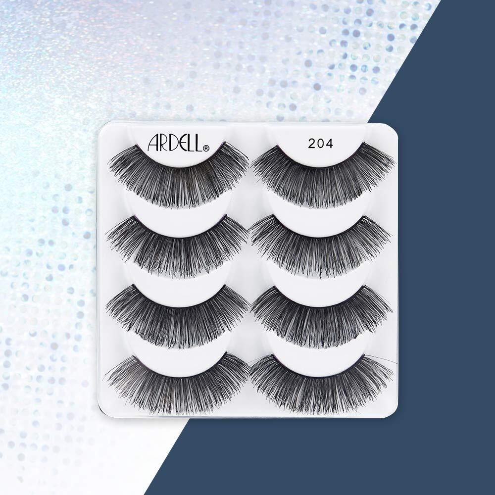 Double Layer False Eyelashes #204 - Dramatic Volume for All Eye Shapes - 4 Pack