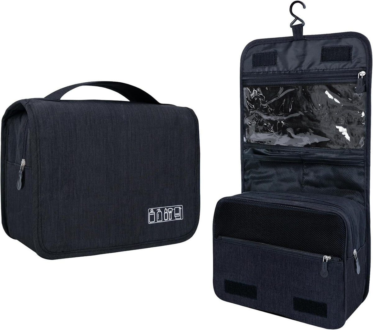 Large Capacity Travel Toiletry Bag with Hanging Hook for Men & Women