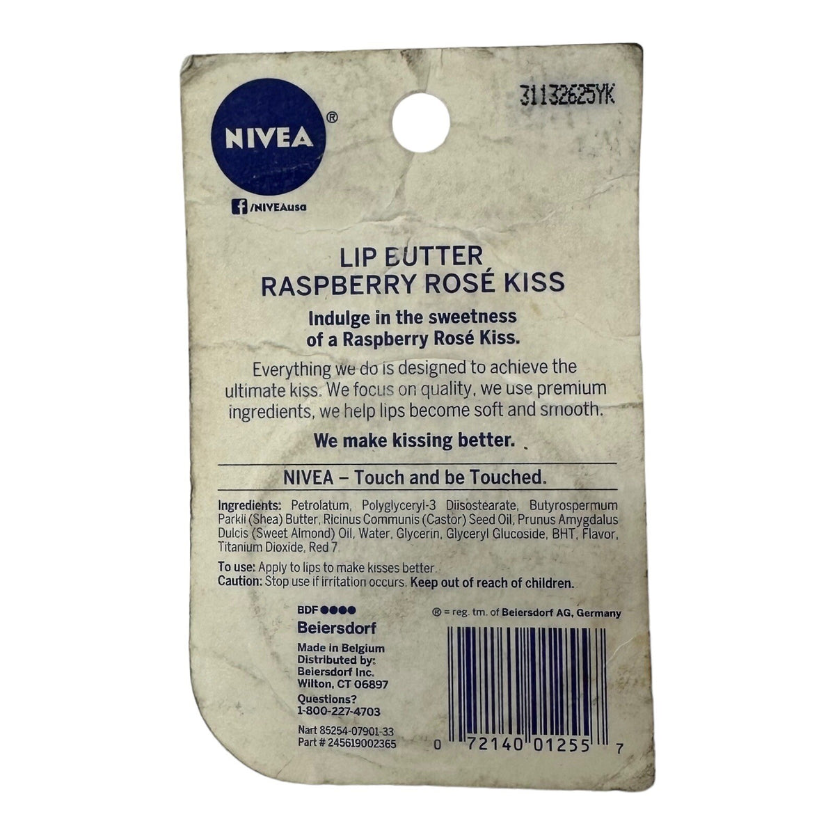 NIVEA Lip Butter Raspberry Rose Kiss 0.59 oz Tin with Shea & Almond Oil