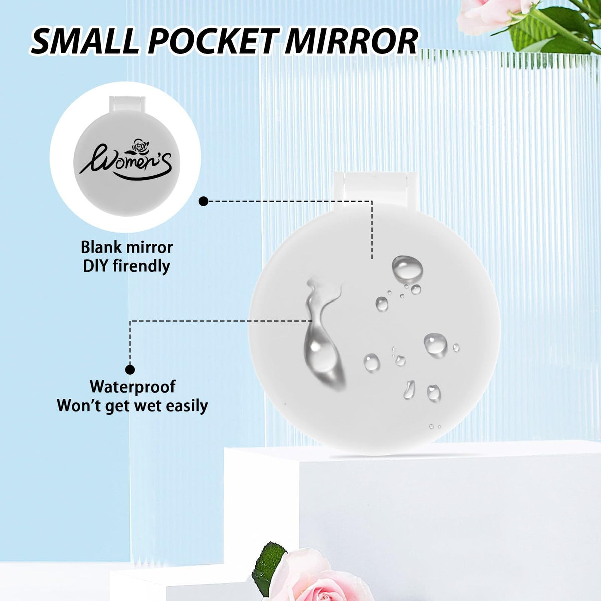 24 Pack Compact Makeup Mirrors - 2.36 Inch Folding Pocket & Purse Mirrors