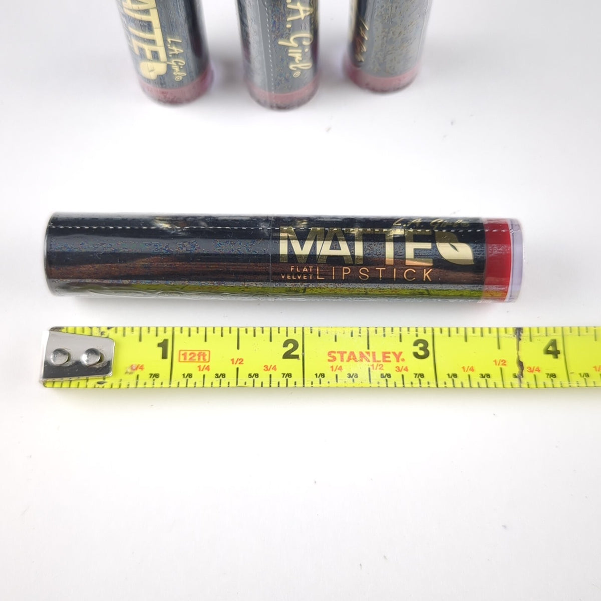 L.A. Girl Matte Flat Velvet Lipstick - Deep Red, Full Size 0.47 oz, 4-Pack