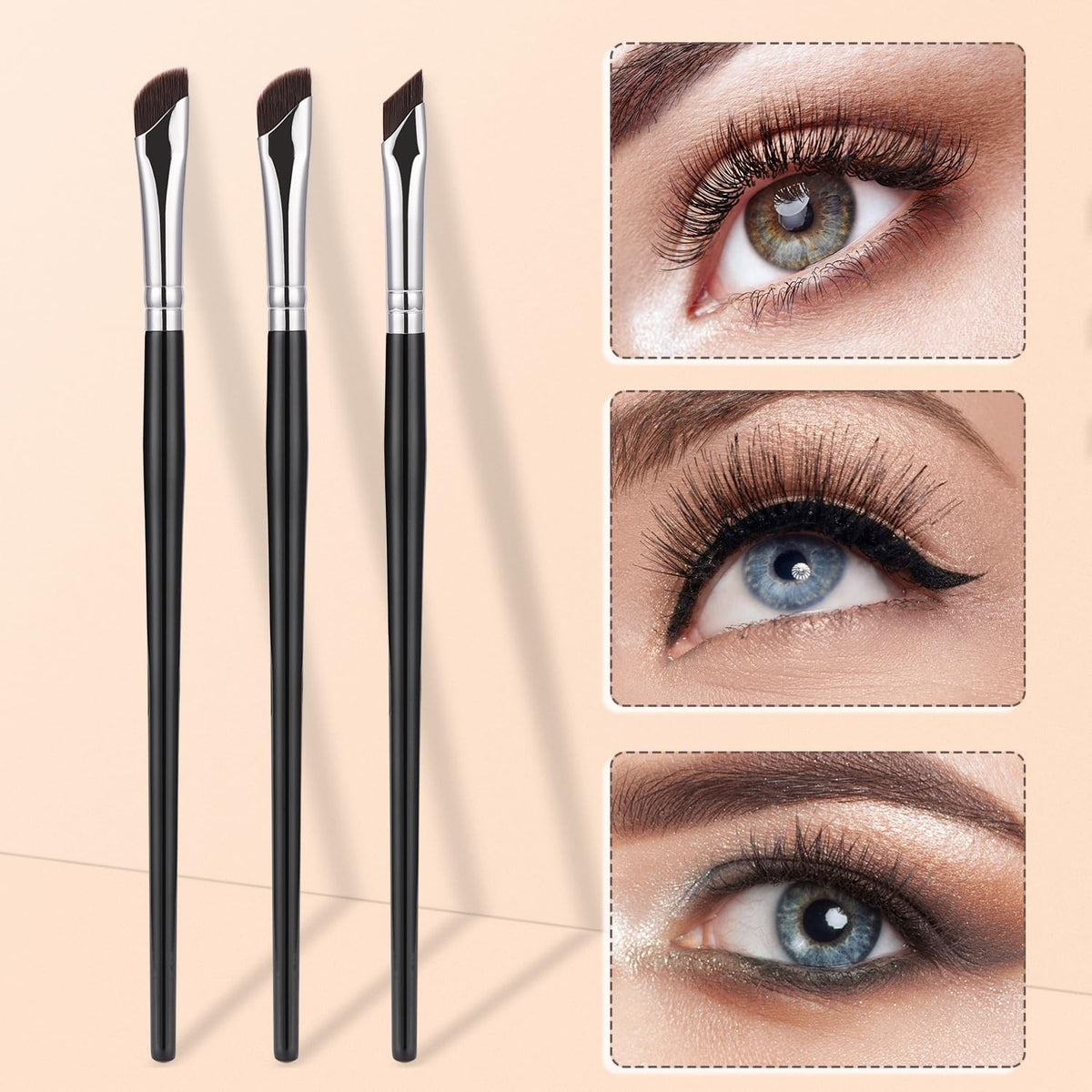5-Piece Fine Angled Eyeliner Brushes Set - Precision Makeup Tools