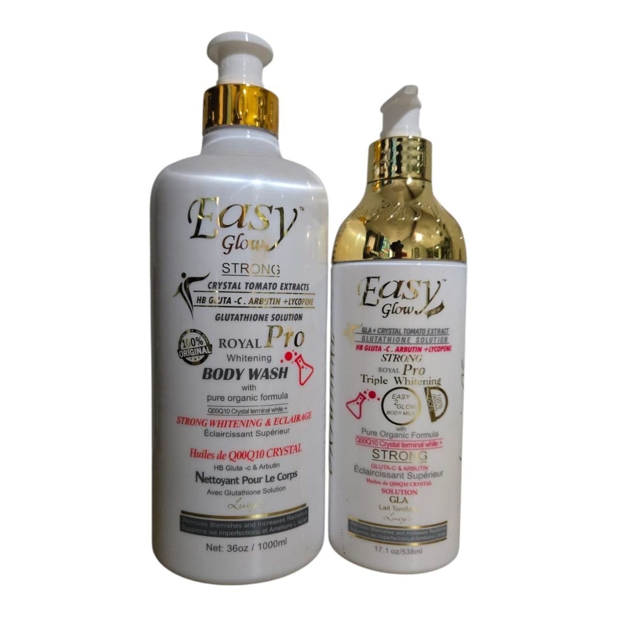 Easy Glow Tomato Royal Pro Body Milk & Organic Body Wash Set - 500ml & 1000ml