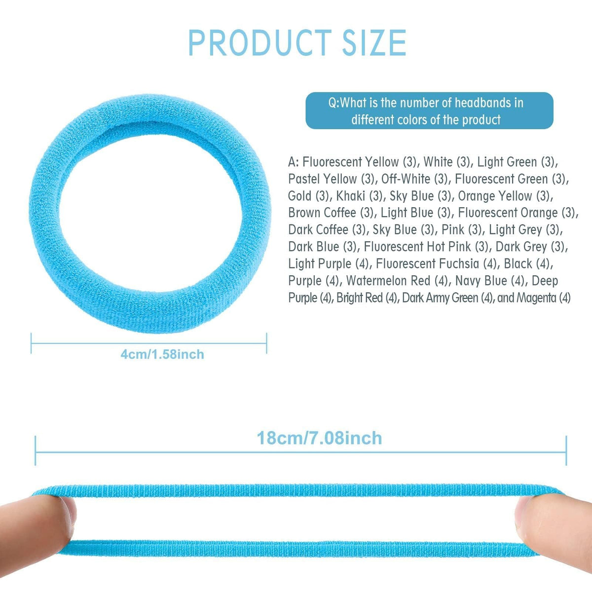 Bessrung 100PCS Elastic Hair Ties, Seamless 100 Count (Pack of 1),