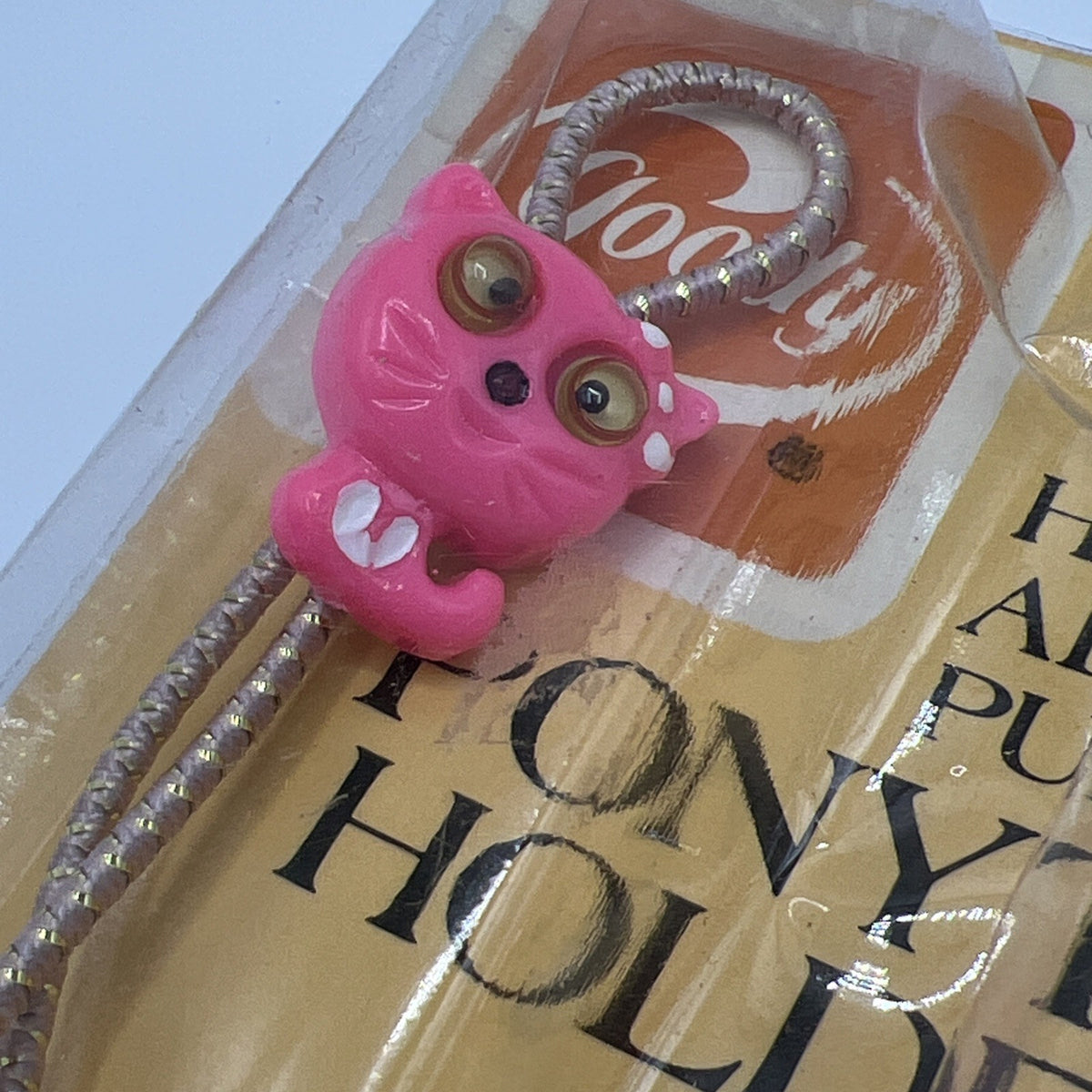 Goody Ponytail Holders Pink Cat Adjustable Pull Tight Vintage 1982