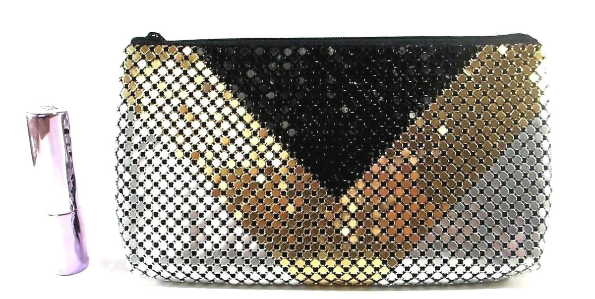 Metal Mesh Cosmetic Bag Travel Makeup Bag with Zipper - Multiple Colors