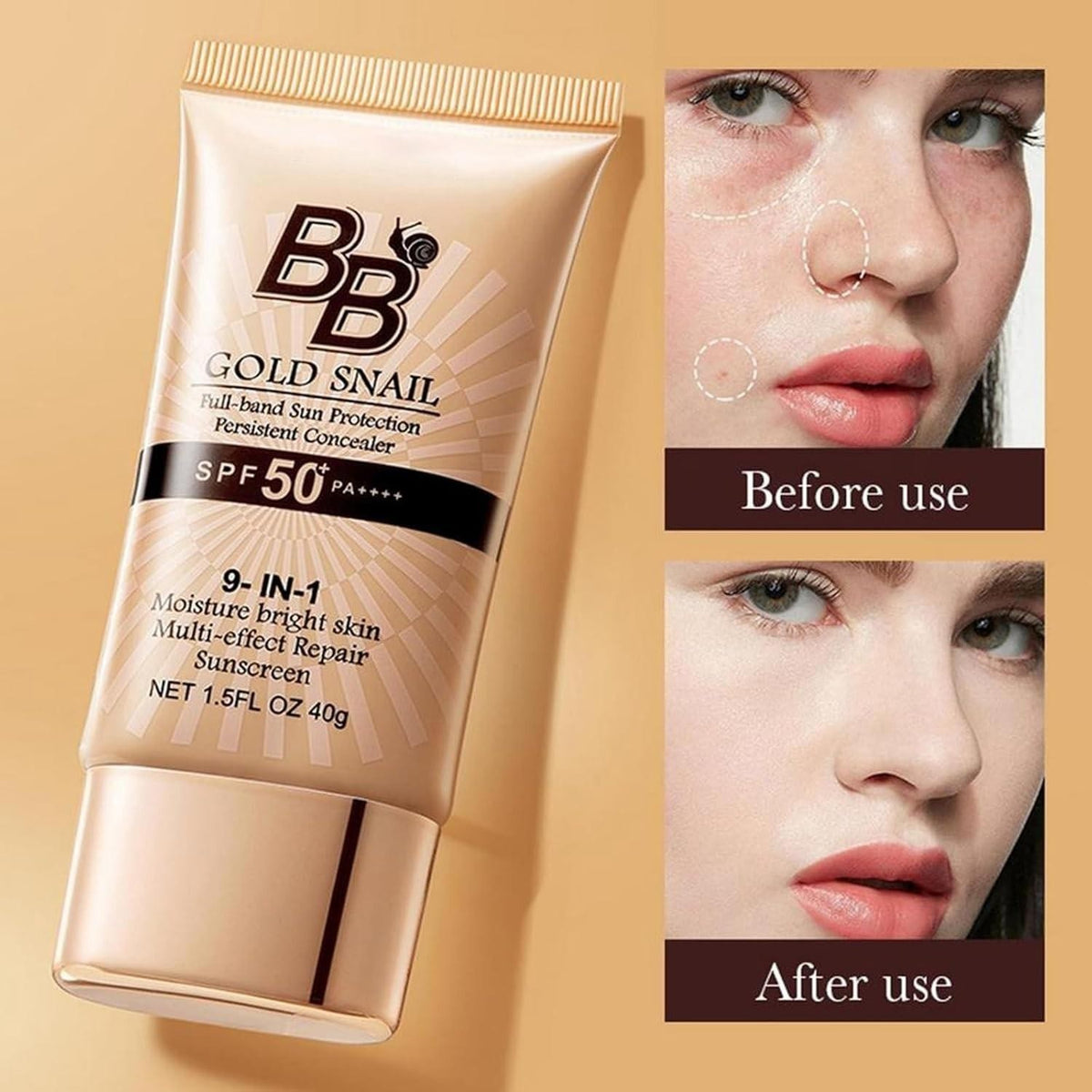BB Cream Tinted Moisturizer SPF 50 Face Sunscreen Hydrating Foundation