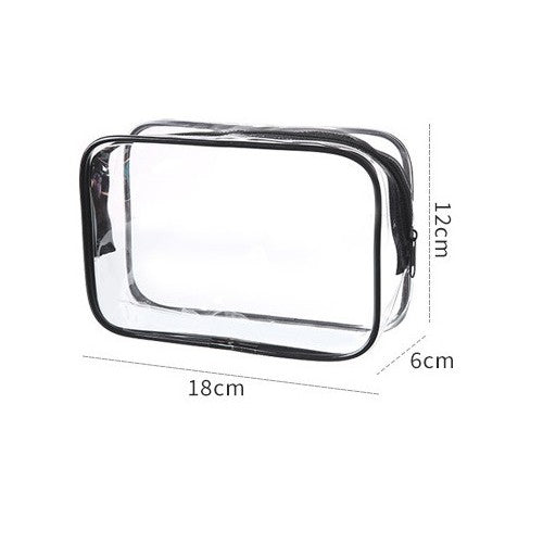 Clear Waterproof Makeup & Toiletry Bags Bulk Set - Travel Organizer with Zippers