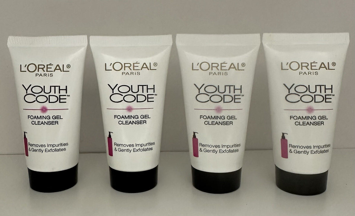 L’Oréal Youth Code Foaming Gel Cleanser 1.0 oz – Travel Lot of 4