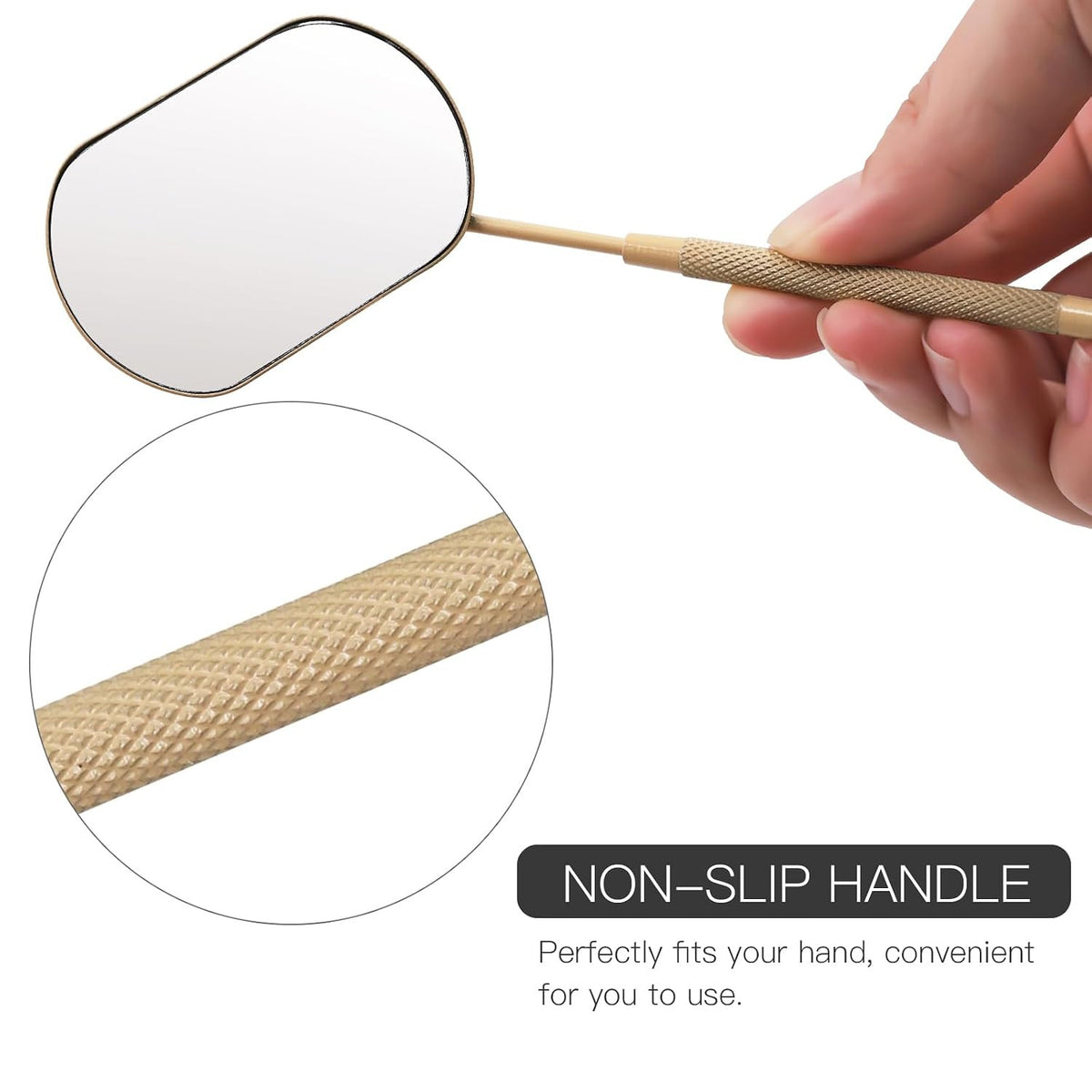Large Stainless Steel Eyelash Mirror for Lash Extensions - Handheld Makeup Tool