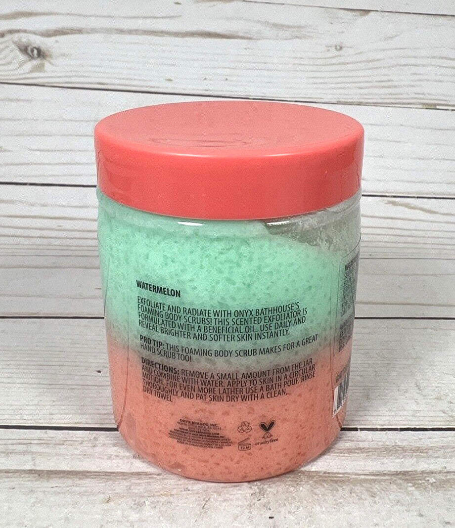 ONYX Bathhouse Watermelon Splash Foaming Body Scrub w/ Kiwi Oil 14oz