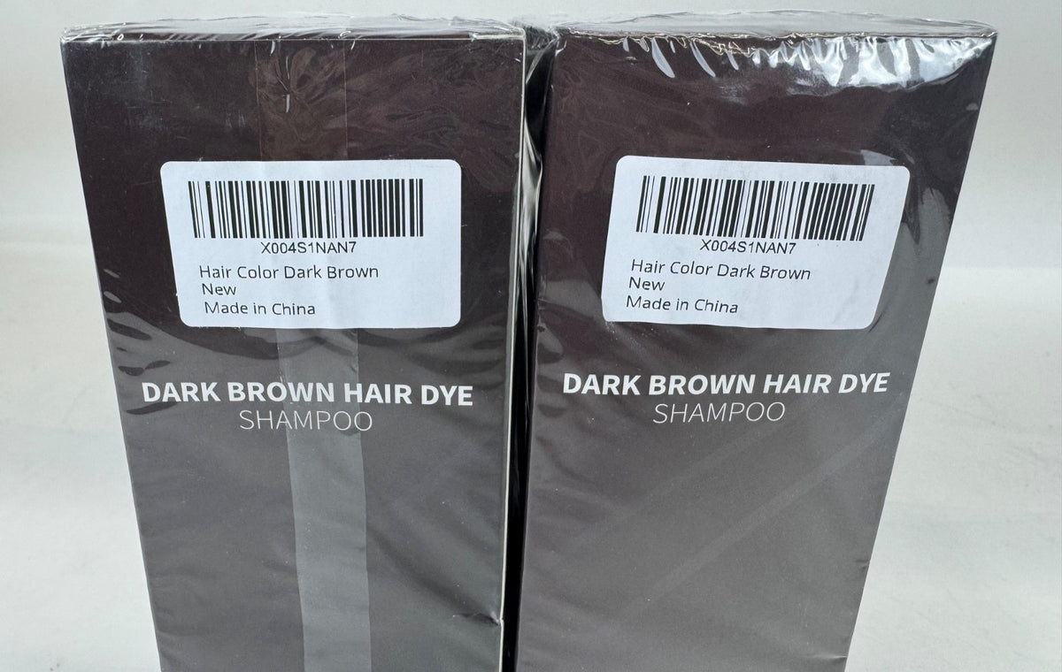 Hair Color Dye Shampoo - Dark Brown, 2 Pack