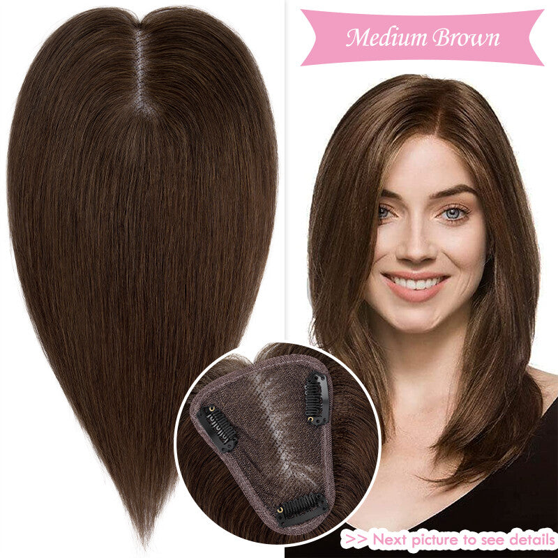 Remy Human Hair Topper Clip-In Lace Base Hairpiece for Women - Multiple Variants