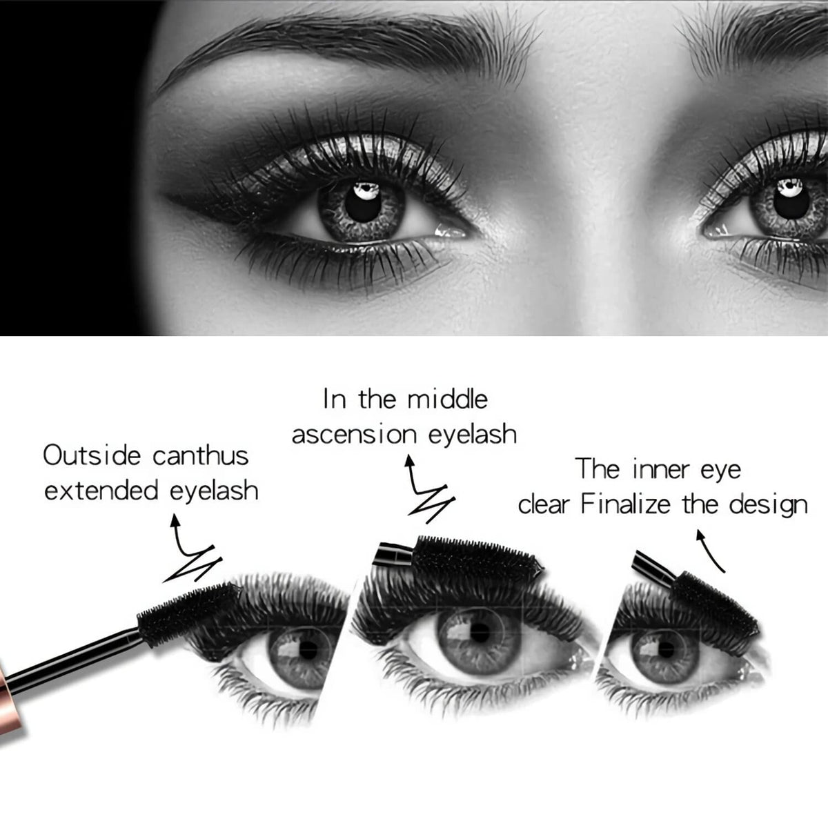 Waterproof 4D Silk Fiber Mascara Set for Voluminous, Longer Lashes