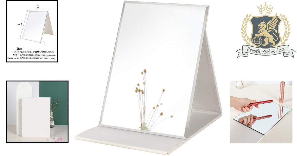 Travel Hand Mirror 10x7 HD Adjustable Angles Minimalist Style