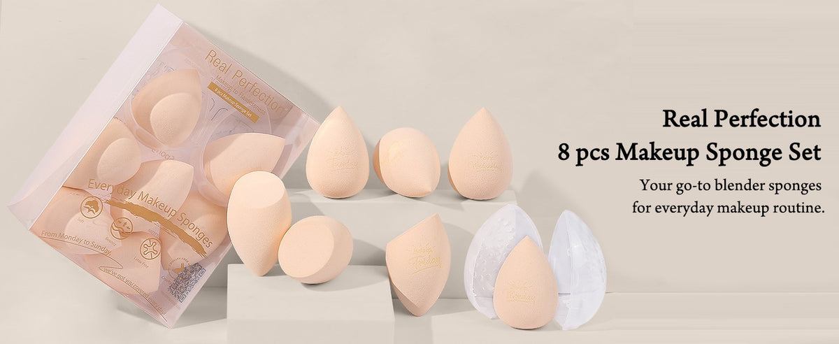 Makeup Sponge Set 7 Pcs Latex Beauty Blenders with Travel Case