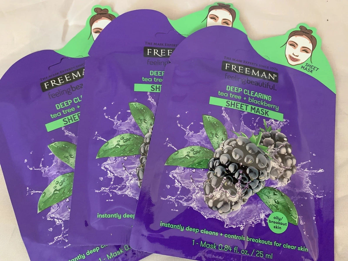 Tea Tree & Blackberry Sheet Mask - 3 Pack