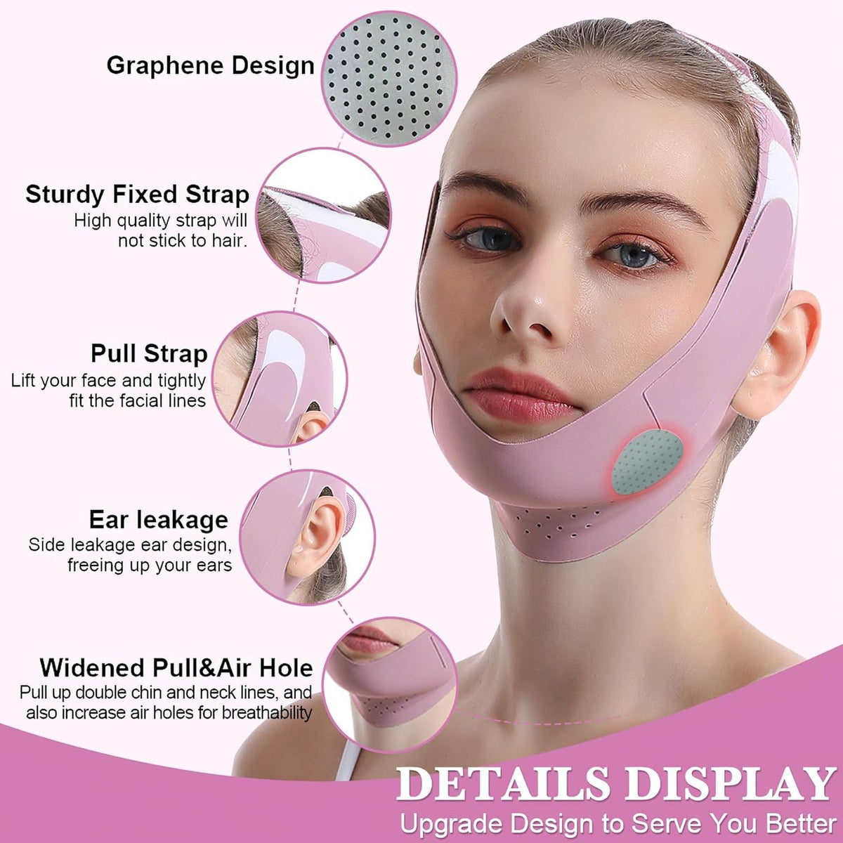 Adjustable Chin Strap Jawline Shaper & Face Exerciser Reusable V-Line Mask