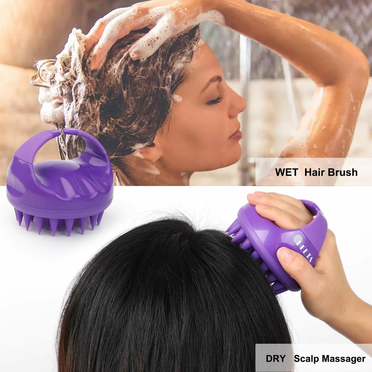 Scalp Massager Brush 2 Pack - Hair Shampoo & Deep Scalp Relief