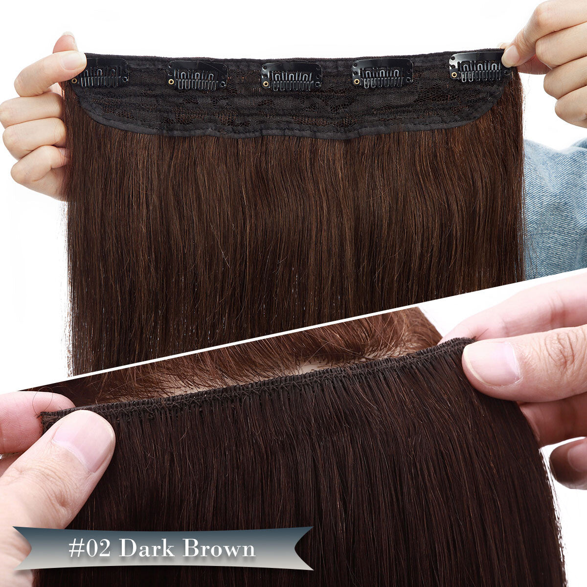 Thick 100% Human Hair Clip-In Extensions - Full Head V-Shape or I-Shape