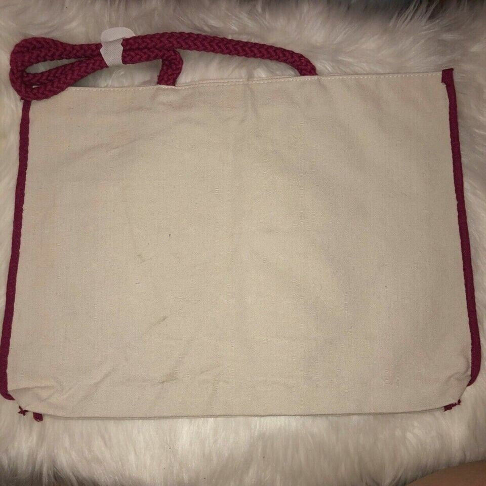 Reusable Cotton Canvas Tote Bag for Travel & Daily Use - Ivory Pink