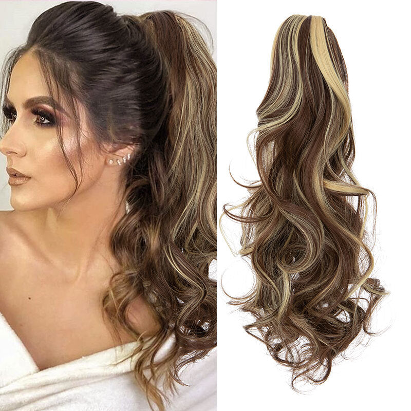 26-Inch Real Human Hair Ponytail Extension with Claw Clip - Thick Hairpiece