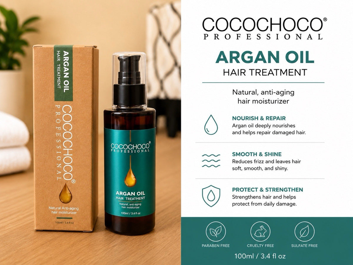 Argan Oil Hair Treatment 3.4 fl oz - Moisturizing Hair Oil for Shine & Smoothness