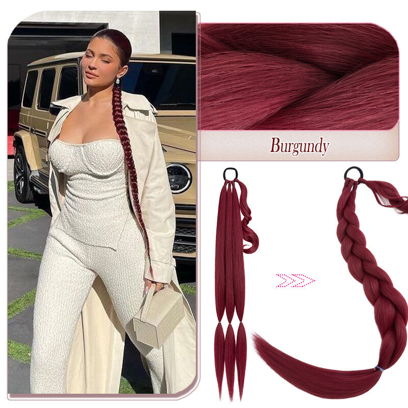 34-Inch Thick Braiding Hair Extensions for Ponytail Wraps - Multiple Colors