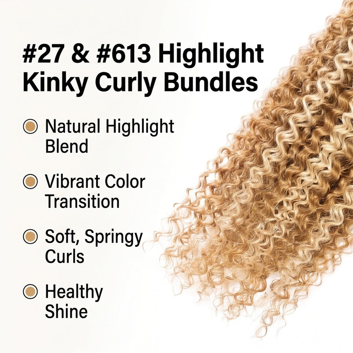 Highlight Blonde Hair Bundles 26-30 Inch Brazilian Human Hair Curly Wave